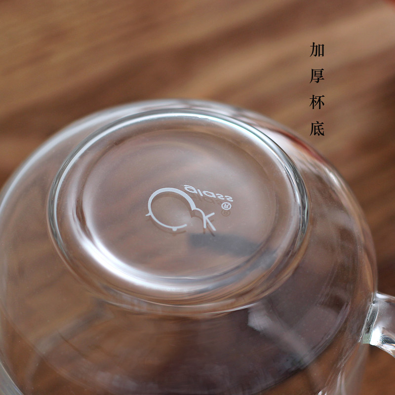 奇高泡茶杯子水杯玻璃杯 创意 可爱套装带盖花茶办公杯 加厚包邮
