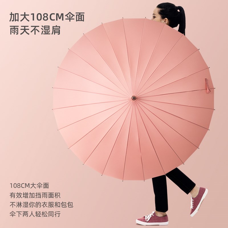 儿童雨伞小学生上学专用24骨加大加厚加固自动长柄家用女生高颜值