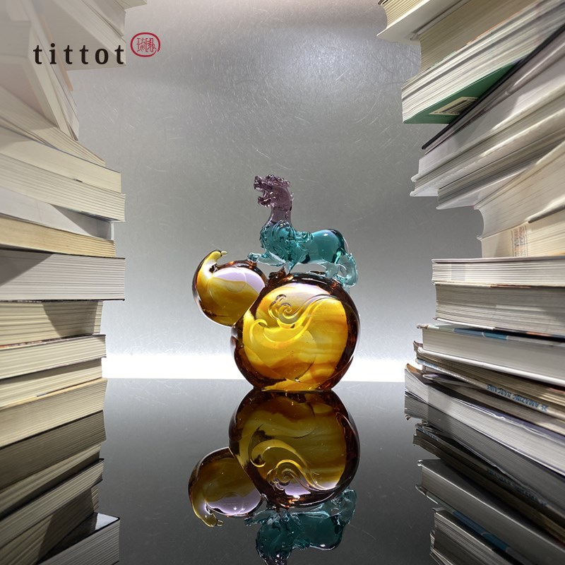 tittot琉园新中式貔貅葫芦招财琉璃摆件 福禄聚财 送开业乔迁礼物