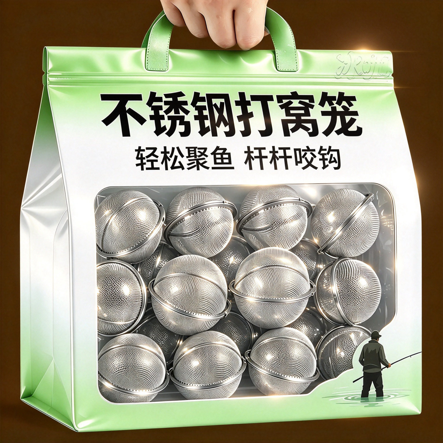 串钩打窝笼不锈钢打窝器钓鱼饵料笼新型远投饵笼黄辣丁打窝球沉底