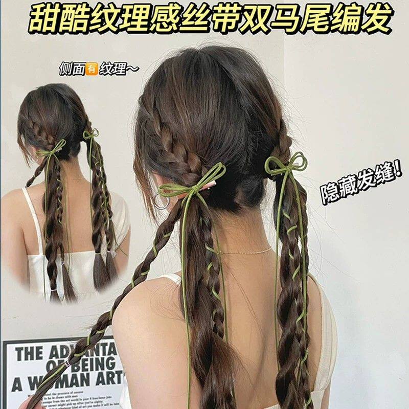 杨超越同款鹿皮绒飘带蝴蝶结发夹发卡2026新款高级感双马尾鸭嘴夹
