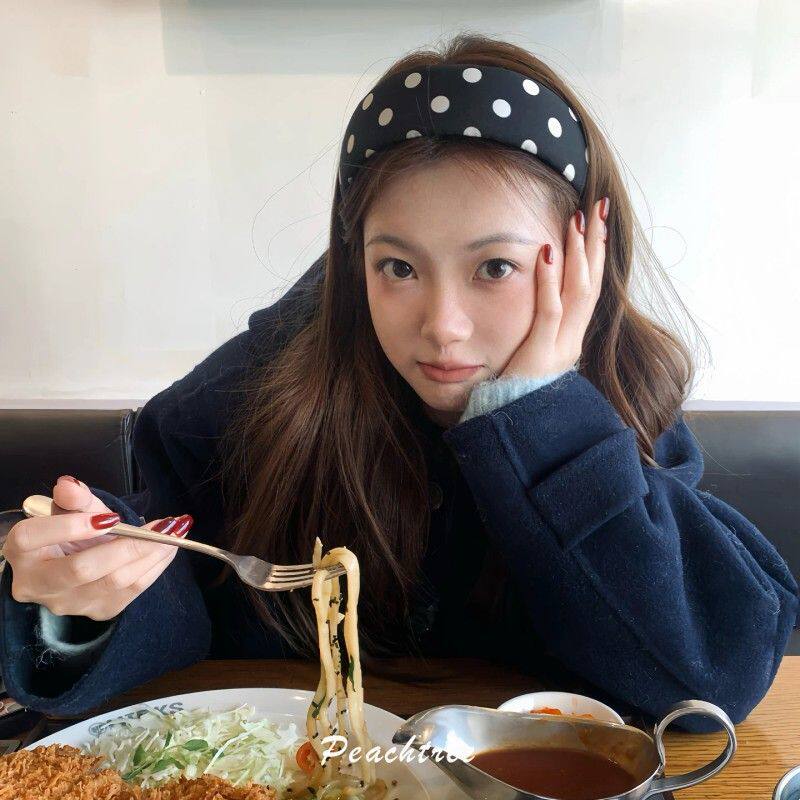 韩系复古黑白波点宽边发箍女高级感时尚气质高颅顶发箍发夹头饰新