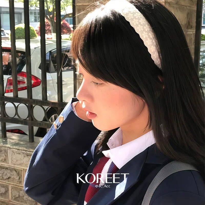 云缕筑弧!白色蕾丝宽边发箍女!2026新款韩系日常外戴发箍盘发器