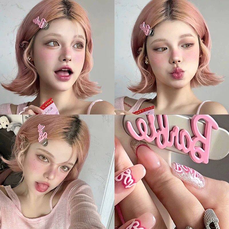 ins网红同款芭比字母发夹多巴胺发卡y2k甜酷少女刘海夹发饰头饰