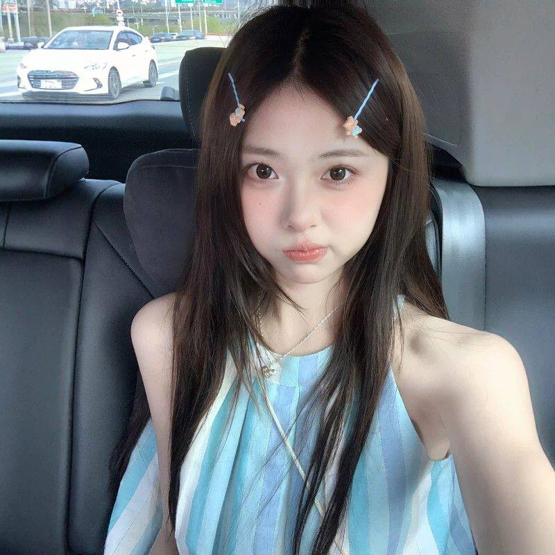 蓝色小熊发夹洋气可爱卡通少女前额刘海碎发一字夹边夹小发卡头饰