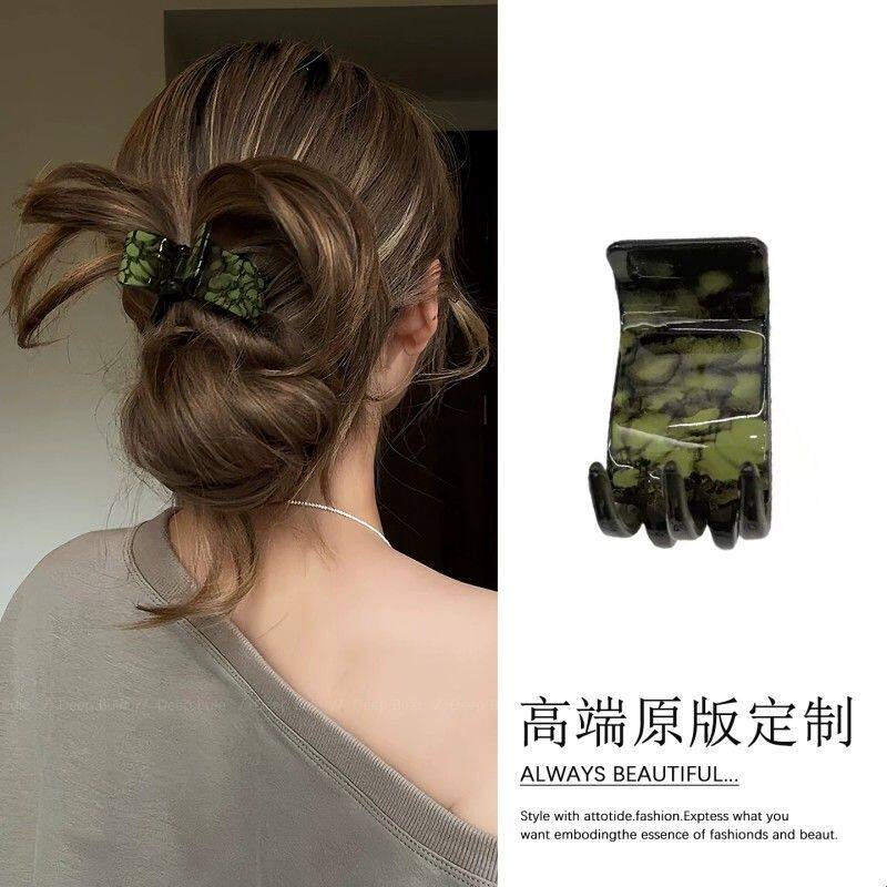 超能抓~晕染绿色抓夹女发量大高质感2026新款头发发夹夏天鲨鱼夹