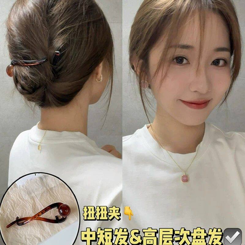 高级感复古珍珠一字抓夹女2025新款扭扭发夹后脑勺鲨鱼夹发卡夹子