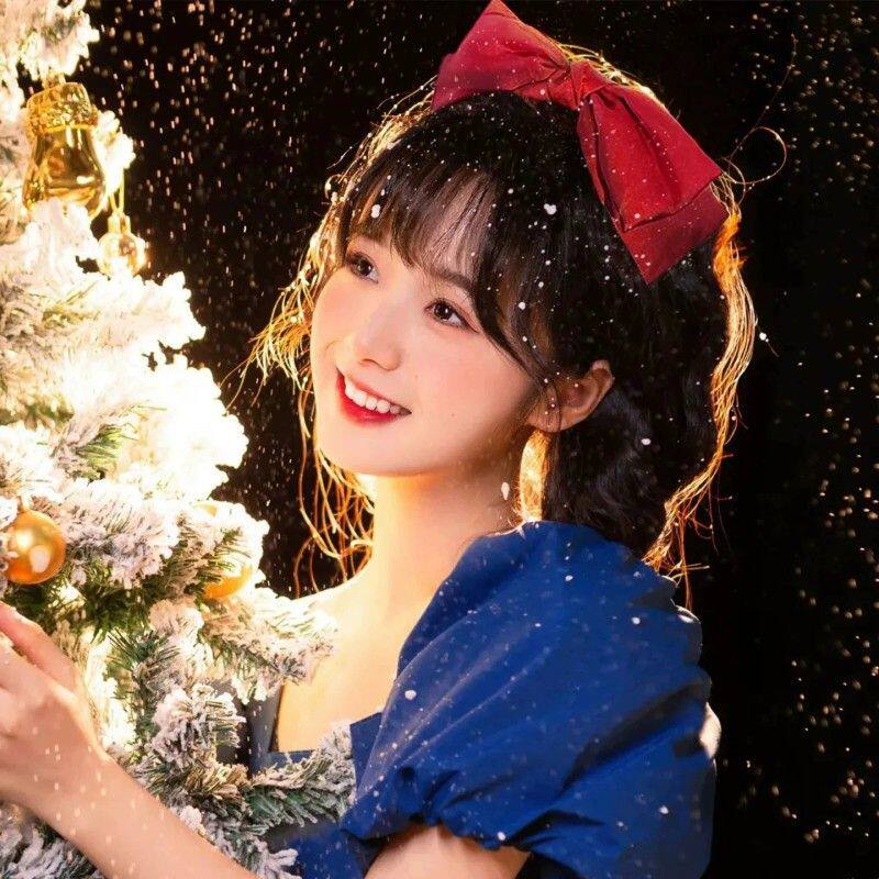 白雪公主~圣诞节蝴蝶结发箍女高颅顶显脸小超好看的头箍发卡头饰