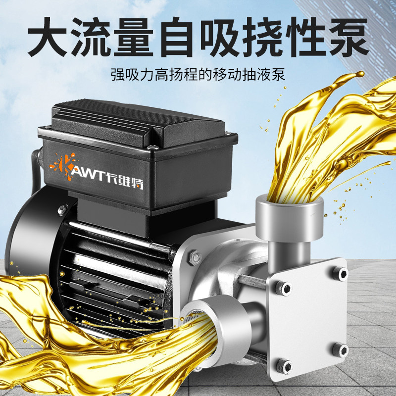 电动抽油泵化工柴油尿素食品蜂蜜胶水挠性泵12V24V220V自吸不锈钢