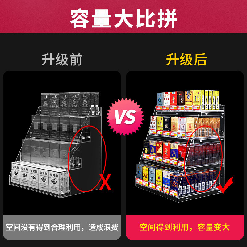 烟架推进烟器超市便利店亚克力挂墙式烟架子展示架货架烟柜展示柜