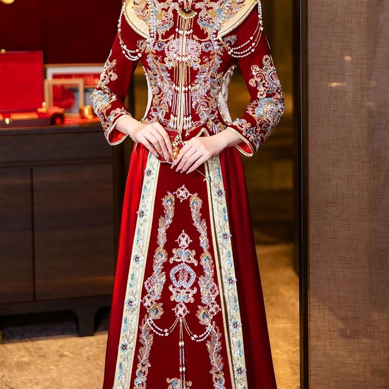 禧语秀禾服婚服2024新款冬季新娘结婚婚礼龙凤褂出阁秀和服禾秀服