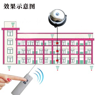 无线电铃远距离遥控电铃工厂上下班学校用家用无线8寸12寸打铃钟