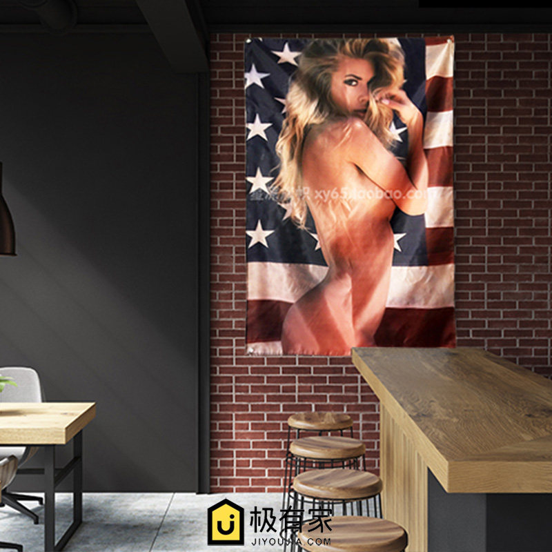 美女 创意个性 门帘 挂布挂旗 酒吧装饰壁挂 窗帘工作室主题酒店