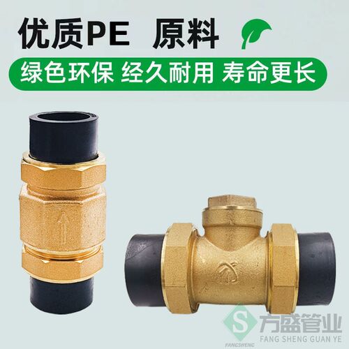 PE黄铜止回阀4/6分1寸卧式立式止阀内外丝水管道单向阀DN40/50/63