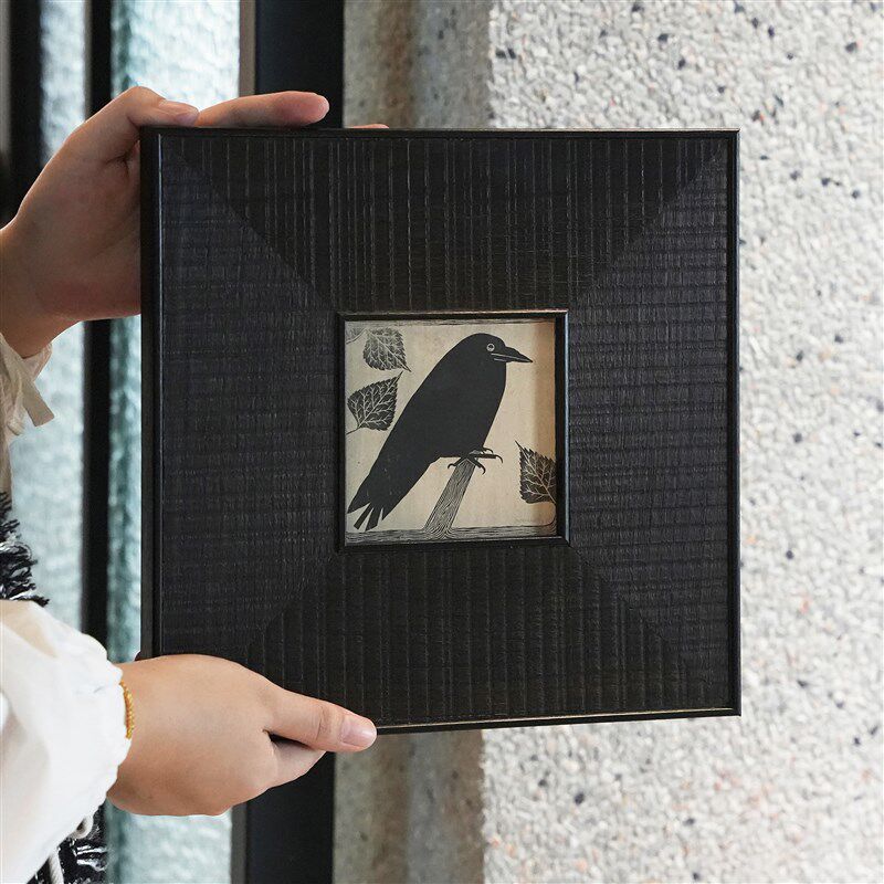 中古复古实木画框空框相框定制版画水彩油画装裱挂墙客厅装饰拼图
