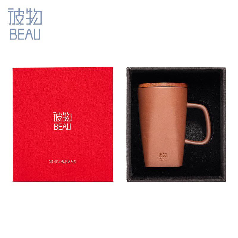 天福彼物中式喜福杯宜兴紫砂茶杯泡茶杯带盖红色敬茶杯子结婚茶具