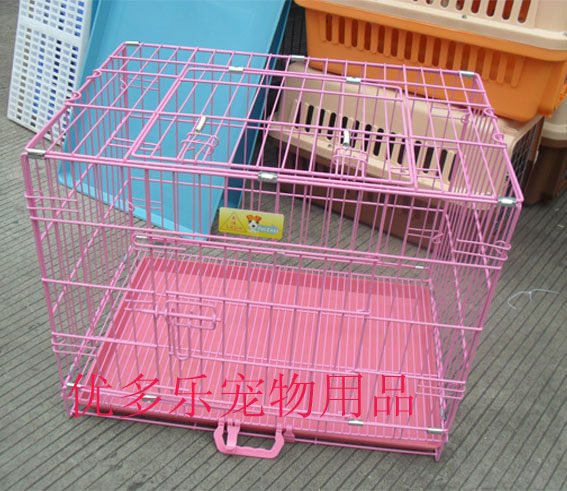 乐佳加粗宠物铁笼狗笼小中型犬泰迪折叠式狗笼子小兔笼鸡笼猫笼子