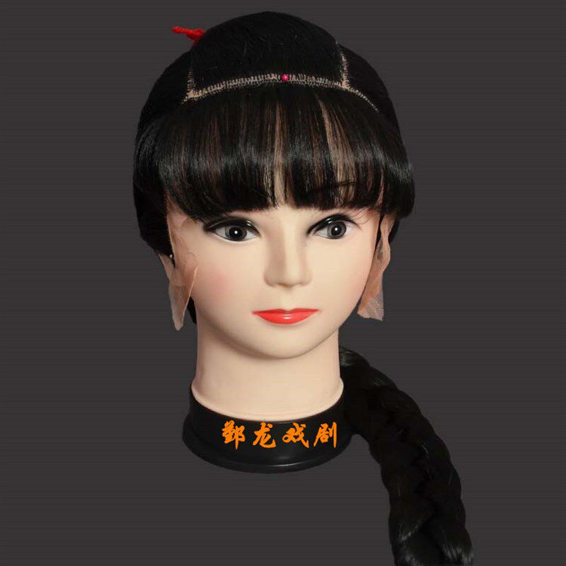 戏剧新款戏曲花旦假发铁梅喜儿娃娃发古代小姐发饰古装发头套