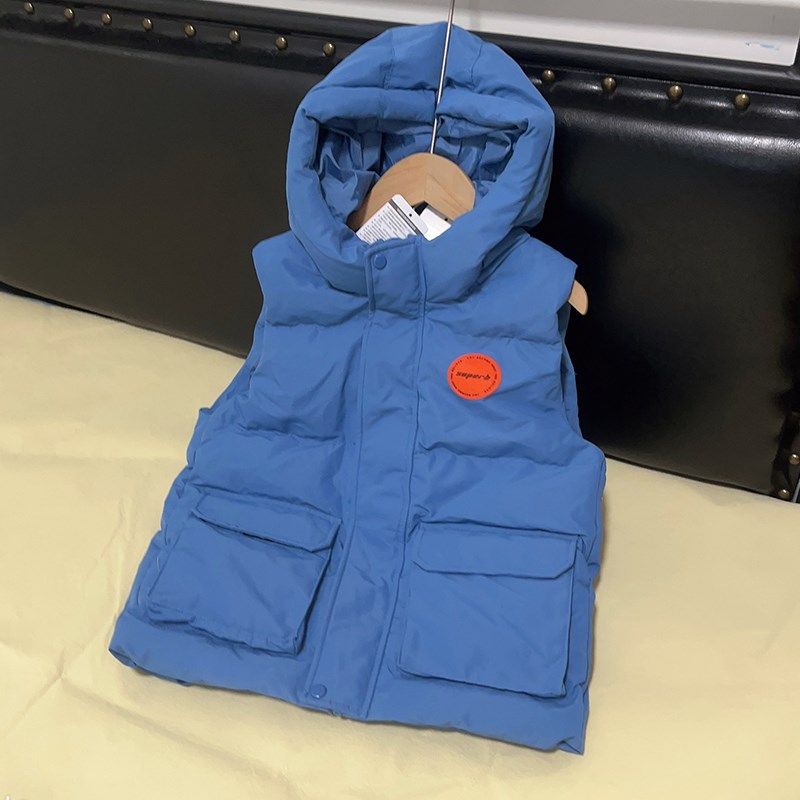 童年不同样童装羽绒服外套4-16岁加厚背心马甲中大童连帽上衣男女