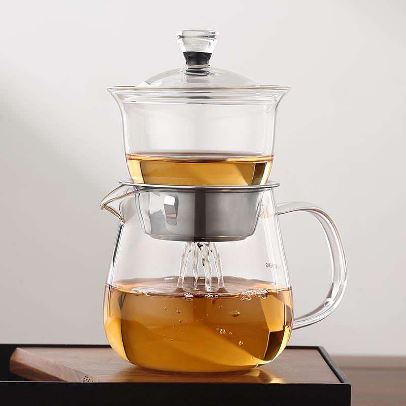 创意2024新款两用自动功夫茶具盖碗公杯懒人茶器简约泡茶神器套装