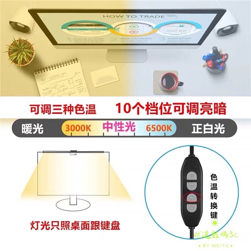 海外WiT智能屏幕挂灯led电脑显示器灯护眼夹灯笔记本办公挂屏台灯
