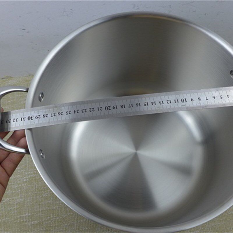 少见18-10不锈钢商用家用大汤锅深汤锅卤菜锅炖锅三层一体成型