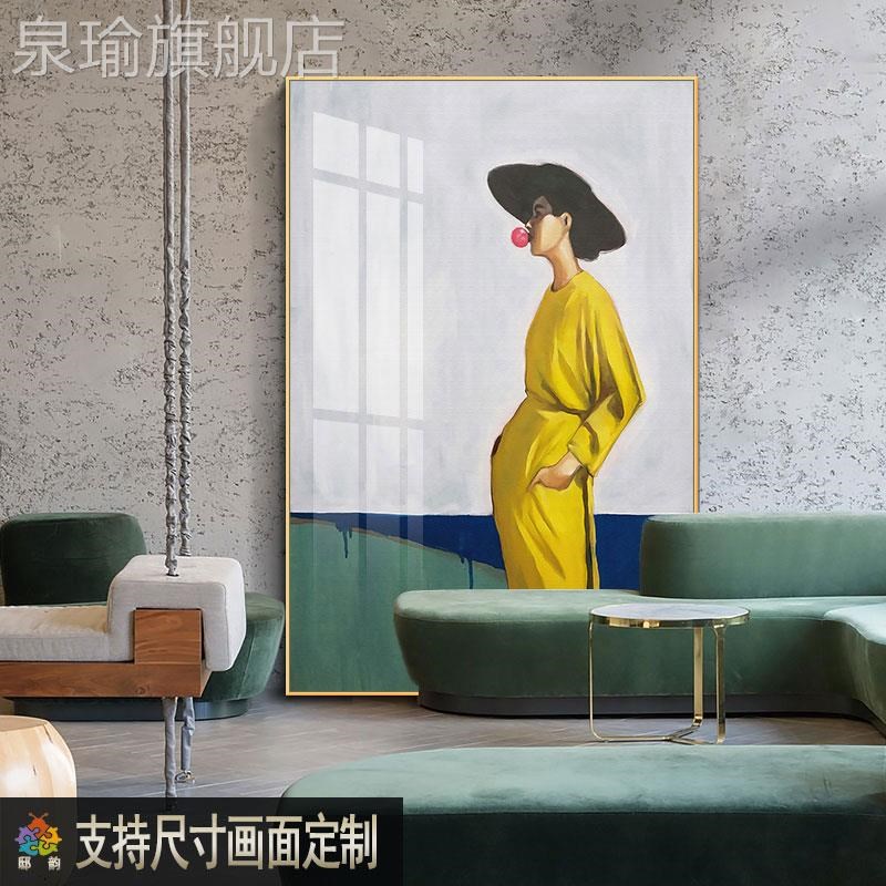 网红壁性感艺术美女画抽人物沙玄关挂画象发背景装饰画大幅落地款