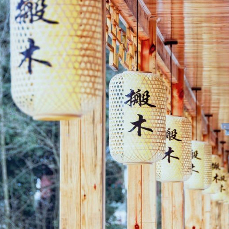 竹编灯笼吊灯手工灯罩火锅茶楼餐厅酒店仿古中式灯笼骨架定制印字图片