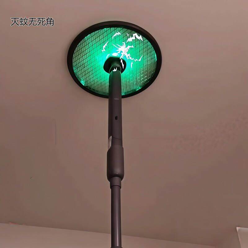 家用电蚊拍可伸缩折叠贴墙延长灭蚊拍旋转充电式带灯电动诱蚊拍