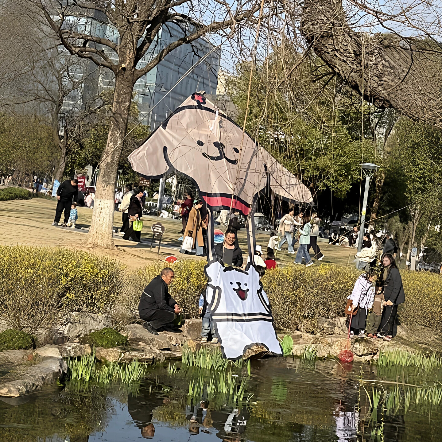 长尾款春日线条小狗风筝卡通微风易飞户外玩具春游踏青拍照小神器