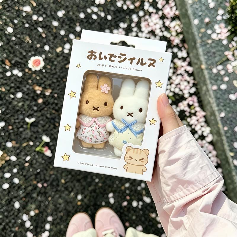 呆萌小兔包挂件可爱兔子公仔钥匙扣高颜值学生背包配饰送朋友礼物