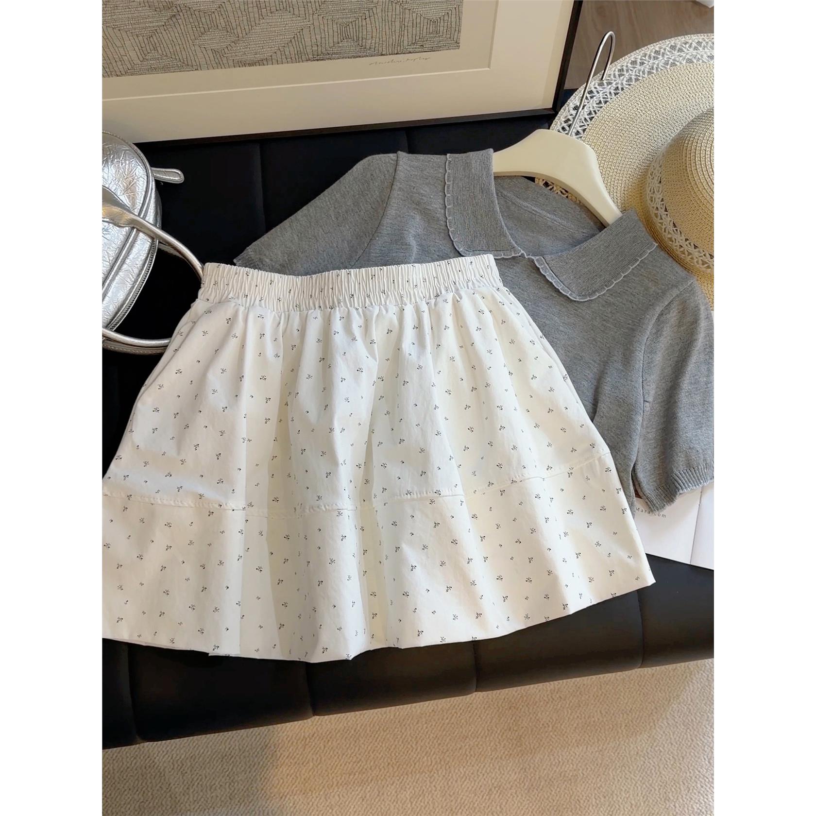 白色碎花半身裙女夏季新