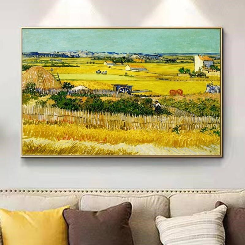 高装饰画世界名画客厅沙发背景墙卧室餐厅玄关挂画jc157丰收80120