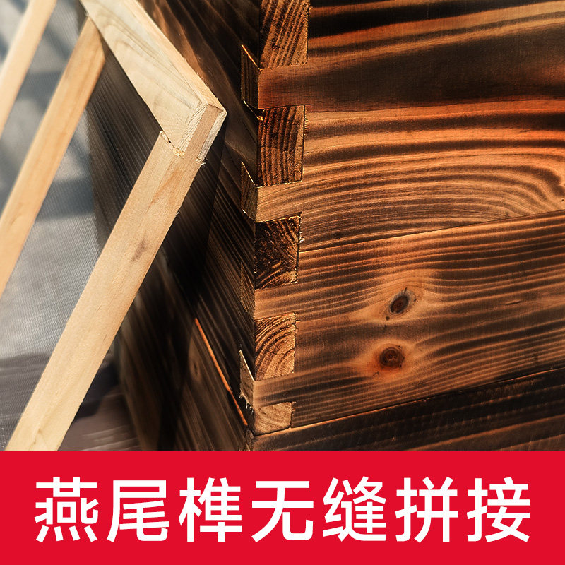 十框碳化蜂箱防腐防虫诱蜂箱中蜂七框养蜂专用杉木平箱高箱全套