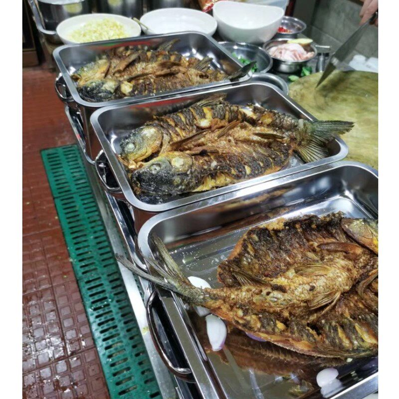 莫丽卡304烤盘烤鱼锅一体锅长方形不锈钢方盘炉子不绣钢家用烧烤