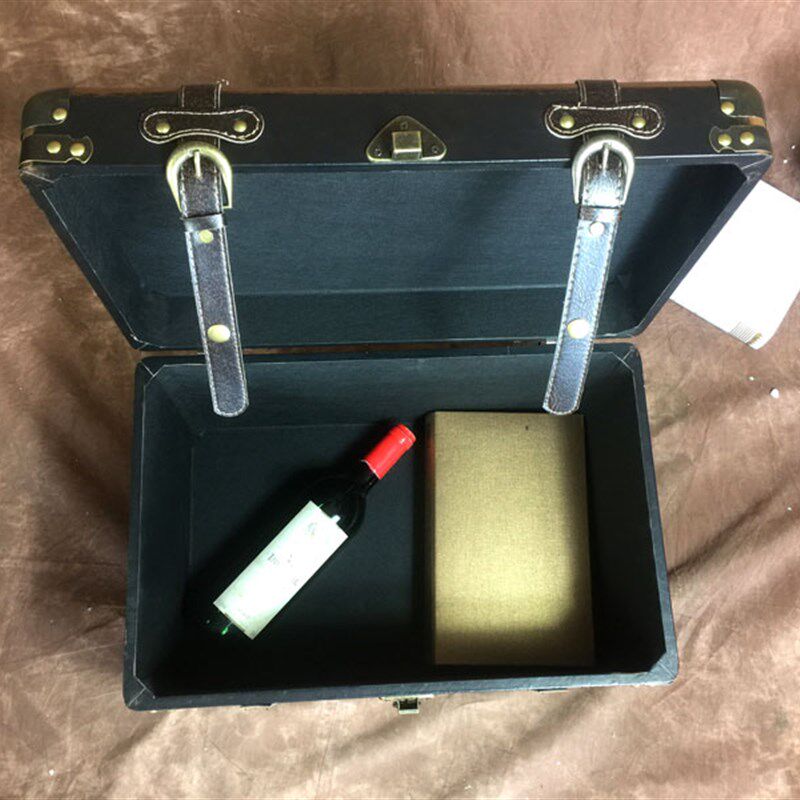 欧式复古木箱带锁木质箱子家居收纳盒储物整理小木箱木盒子摆饰品