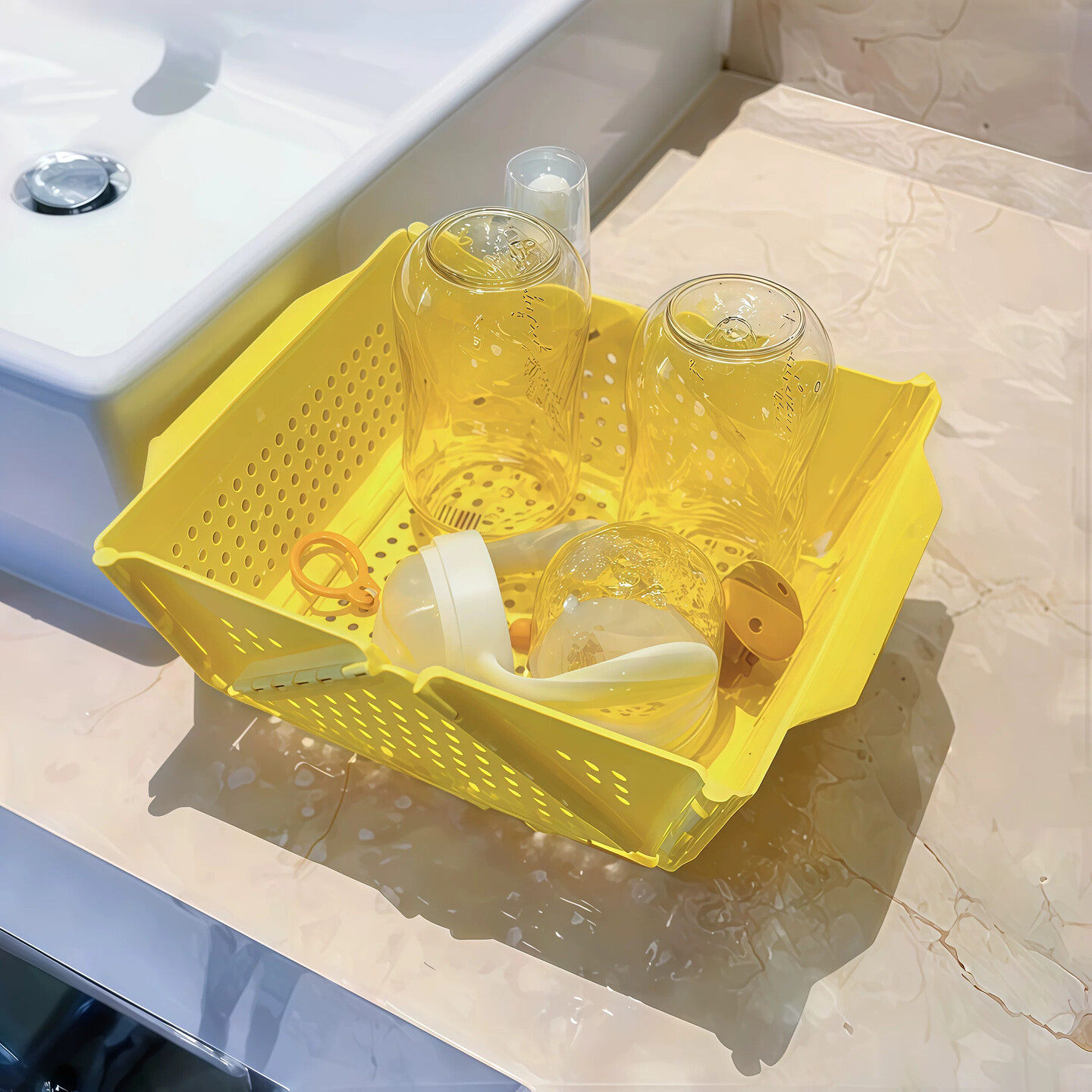 【带娃出行好物】洗奶瓶专用盆可折叠沥水篮便携式旅行洗奶瓶神器