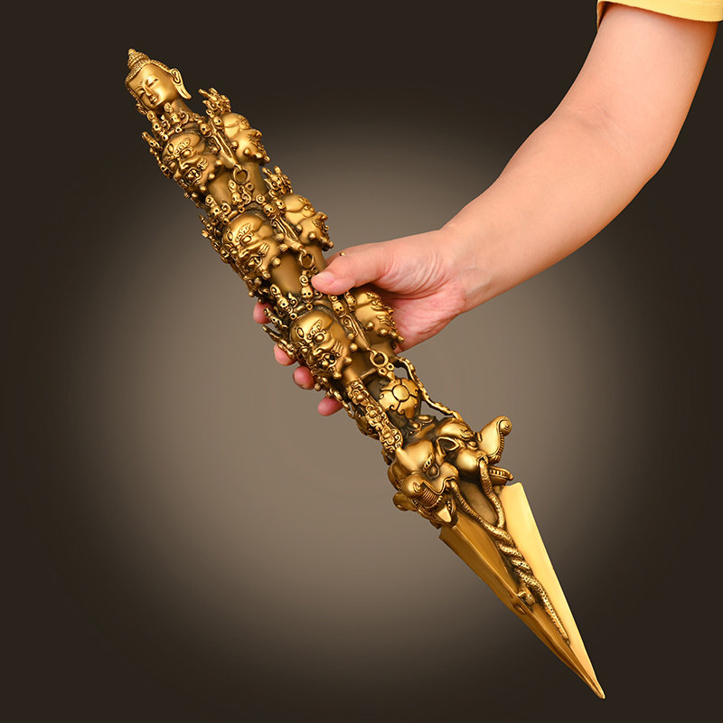 纯铜法器马头明王普巴金刚杵降魔杵金刚橛大号工艺品三面普巴杵