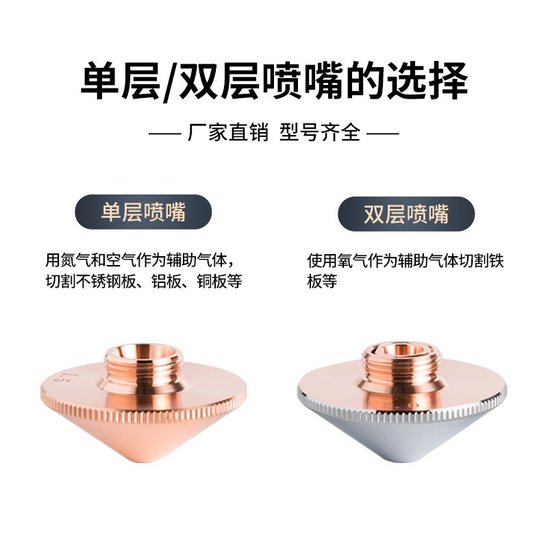激光喷嘴D28/32单双层割嘴大族邦德万顺兴普雷嘉强切割机头铜嘴