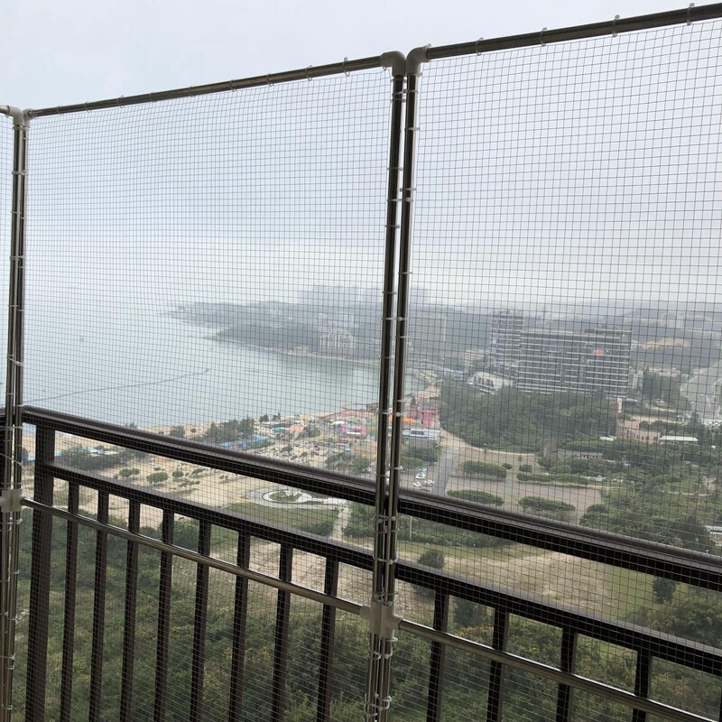 儿童阳台防掉东西防护网防高空坠物网楼梯栏杆连廊护栏加高防猫网