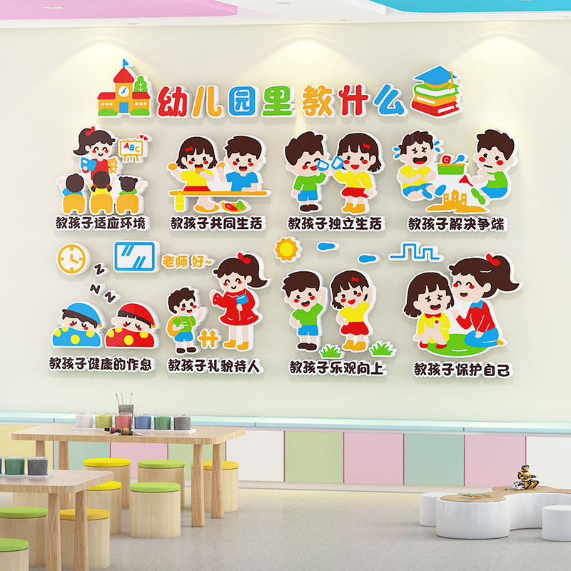 幼儿园里教什么环创材料主题墙成品走廊教室布置用品文化墙面装饰