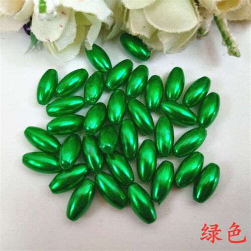 绿色稻穗手工材料包米粒珠子6*12mm麦穗散珠手工编织花束小麦