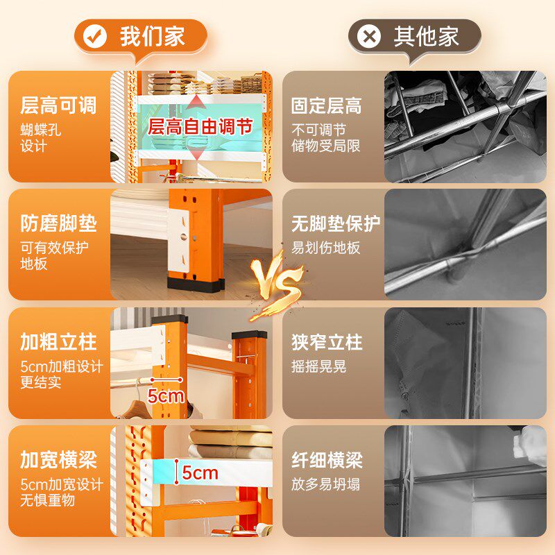 家用简易组装开放式货架衣柜挂衣架钢制置物架防尘帘多层收纳架子