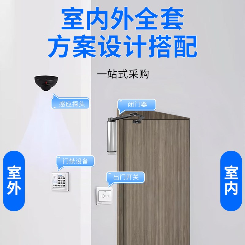 自动电动闭门器侧装横装开门机曲臂式智能广告门小区家用开门机
