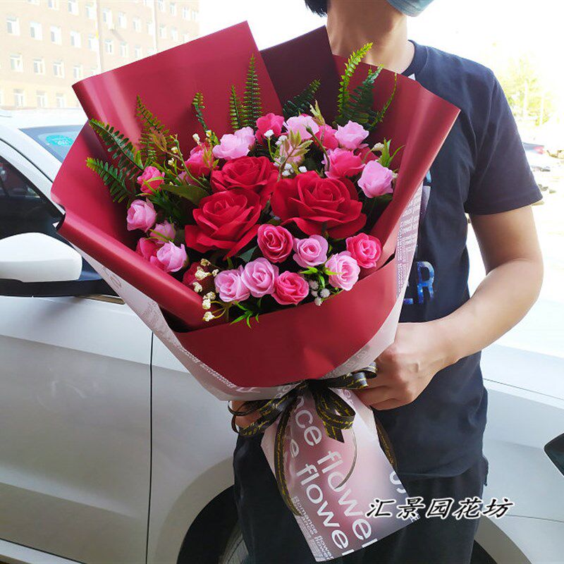 仿真花束手捧花成品大束颁奖交车假花毕业季拍照教师节母亲节绢花