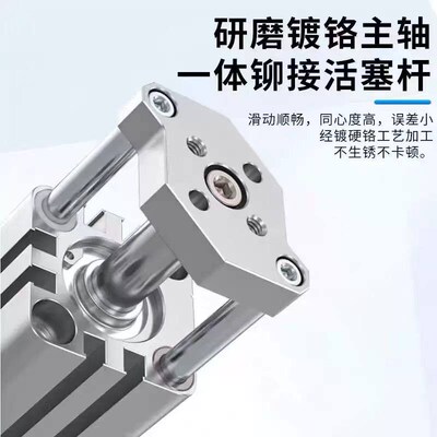 TACQ三轴三杆薄型气缸16/20/25/32/40X5/10/15/25S带导杆小型气动