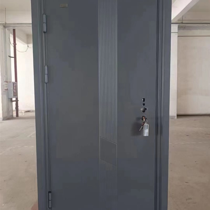 武汉现货标门灰色防盗门入户门钢质大门进户门子母外开工程门铁门