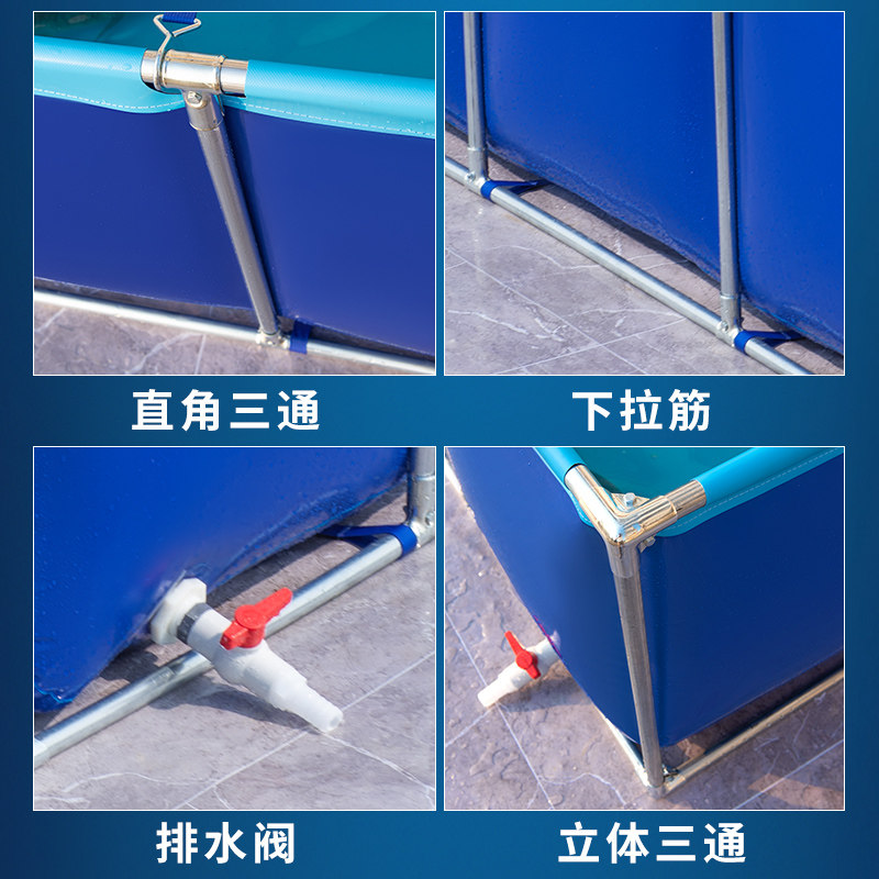 帆布鱼池专用养殖室外鱼池庭院带支架防水布加厚大型高密度防水池