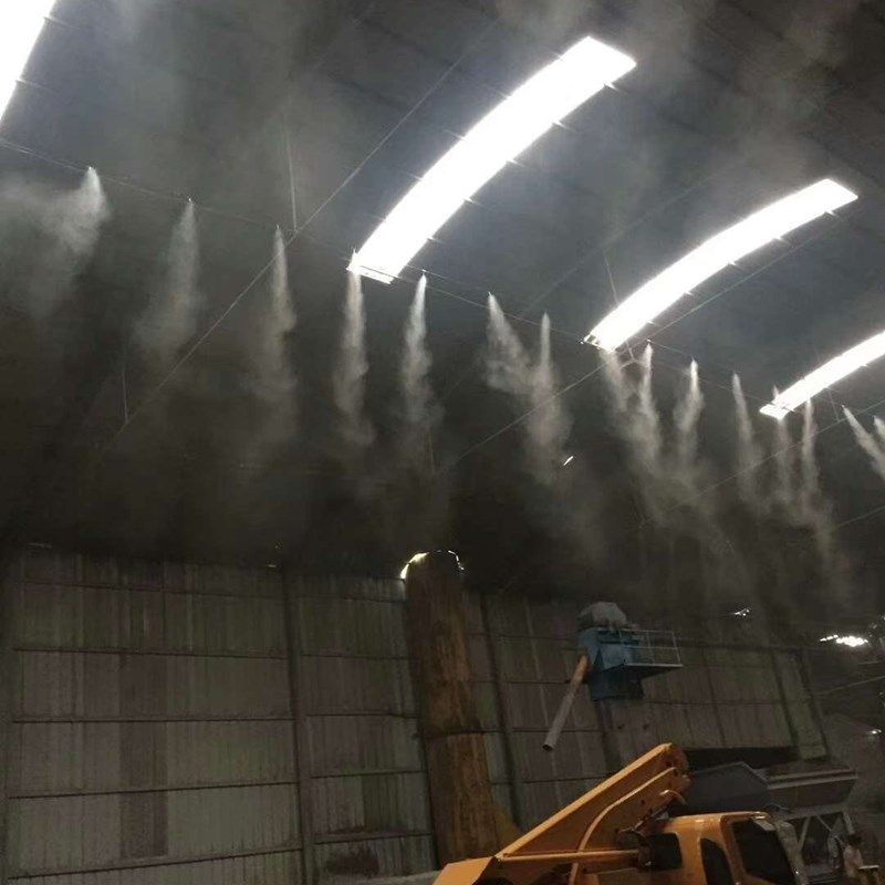 工地围挡鸡场除尘养殖自动喷雾消毒微雾喷淋系统高压雾化喷头降温
