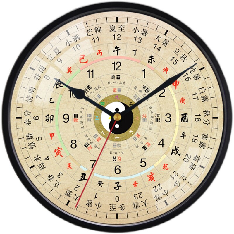 八卦钟十二时辰子午流注表美容院钟表客厅天干地支挂钟五行养生
